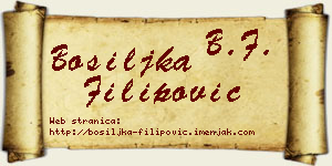 Bosiljka Filipović vizit kartica